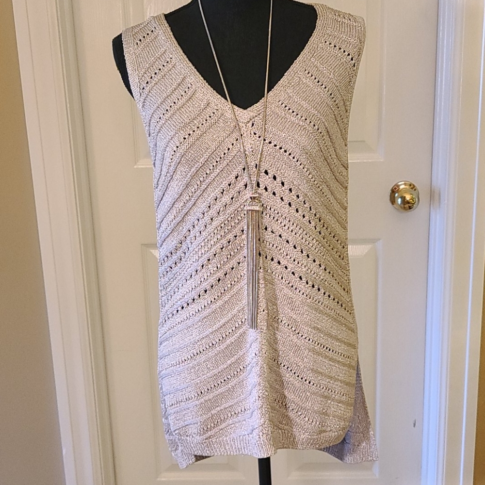 WHBM Shimmery Gold Sweater
